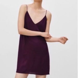 Aritzia Mini Slip Dress Burgundy Medium